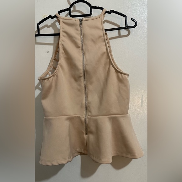 Beige/nude peplum top - Picture 2 of 3